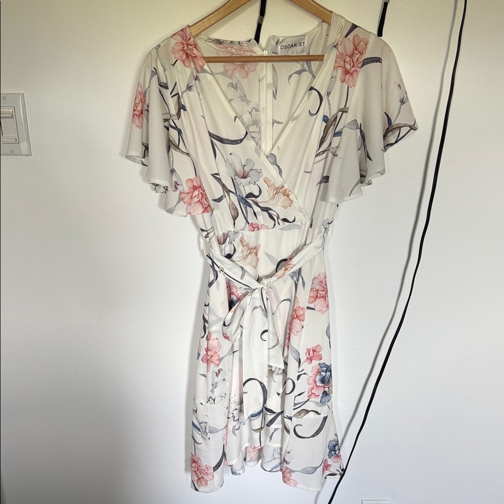 Oscar ST Floral Wrap Dress with Belt